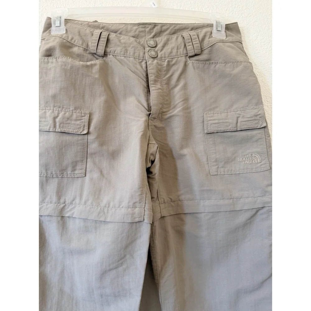 The North Face Womens Cargo Pants Size 8 Convertible Hiking Nylon Tan - Picture 4 of 16